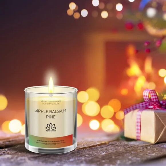 APPLE BALSAM Soy Wax Candle in Glass Jar (10 oz) - Picture 5 of 7
